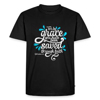 Bible verset communauté de foi - T-shirt Premium bio Homme - noir - Devant - Nico (187cm)