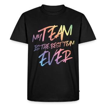 équipe la plus colorée - T-shirt Premium bio Homme - noir - Devant - Nico (187cm)