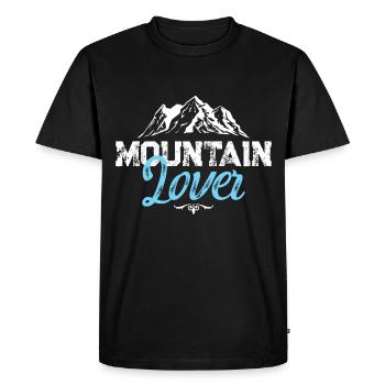 mountains mountain lover - Men's Premium Organic T-Shirt - black - Front - Nico (187cm)