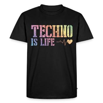 techno is alive - Men's Premium Organic T-Shirt - black - Front - Nico (187cm)