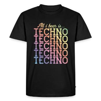 techno hear music colorful - Men's Premium Organic T-Shirt - black - Front - Nico (187cm)