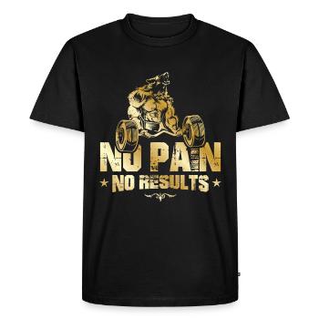 loup pas de douleur d'entraînement or - T-shirt Premium bio Homme - noir - Devant - Nico (187cm)