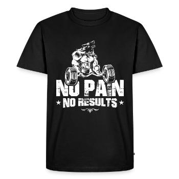 résultats d'entraînement de loup douleur - T-shirt Premium bio Homme - noir - Devant - Nico (187cm)