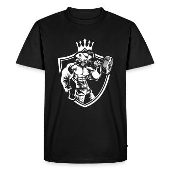 Pirate coat of arms weights - Men's Premium Organic T-Shirt - black - Front - Nico (187cm)