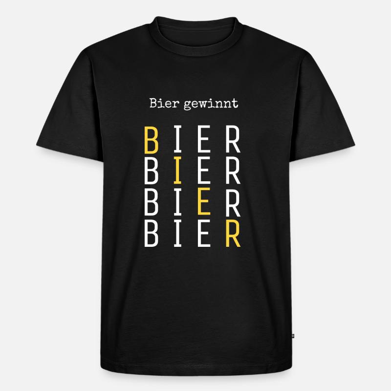 Bier gewinnt! - Männer Premium Bio T-Shirt - Schwarz