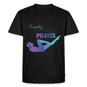 Pilates - T-shirt Premium bio Homme - noir - Devant - Nico (187cm)