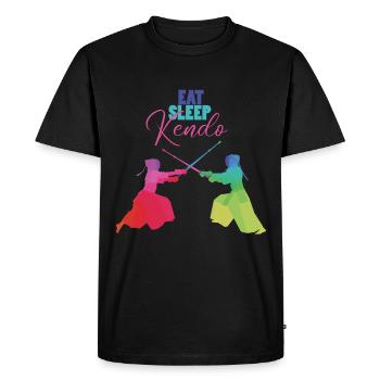 Kendo - T-shirt Premium bio Homme - noir - Devant - Nico (187cm)