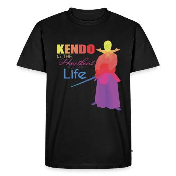 Kendo - T-shirt Premium bio Homme - noir - Devant - Nico (187cm)