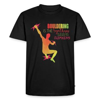 Bouldern - Männer Premium Bio T-Shirt - Schwarz - Vorne - Nico (187cm)