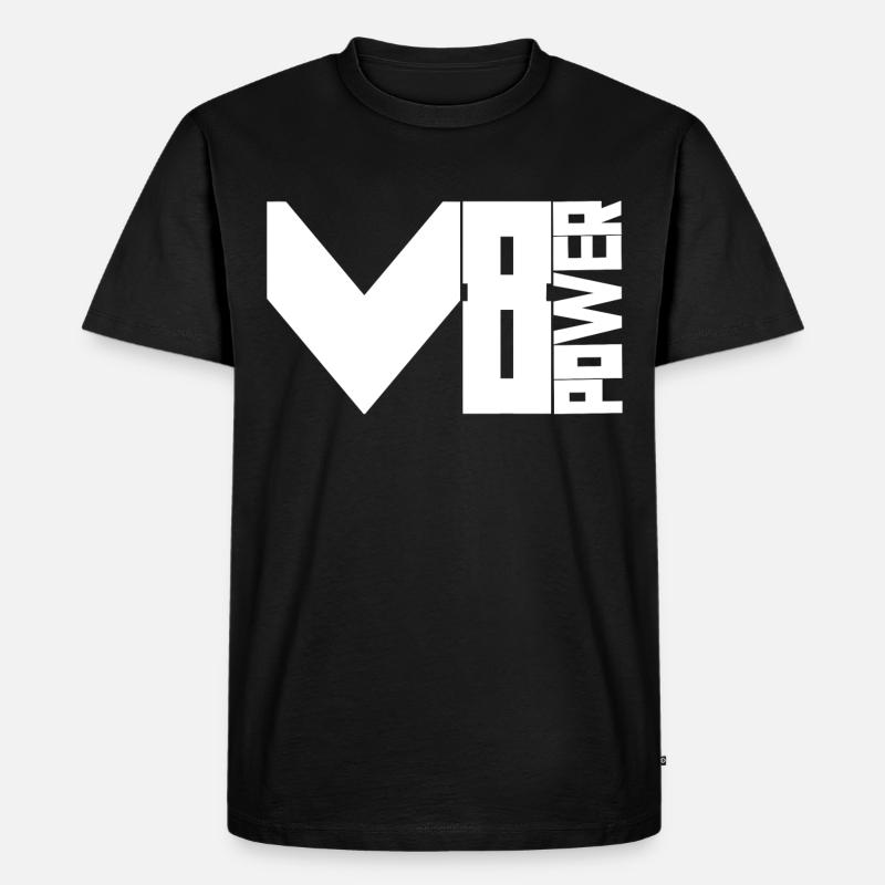 V8 power - Männer Premium Bio T-Shirt - Schwarz