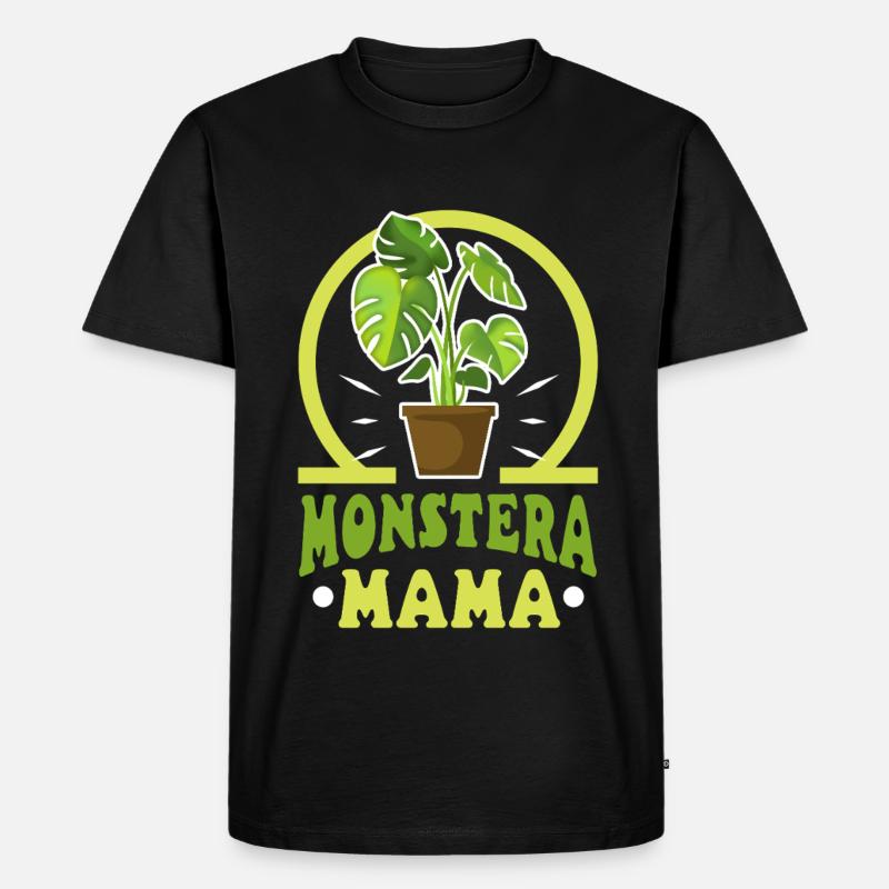 Monstera Mama - Männer Premium Bio T-Shirt - Schwarz