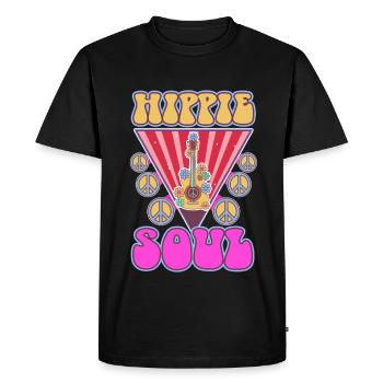 Âme hippie - T-shirt Premium bio Homme - noir - Devant - Nico (187cm)
