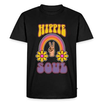 Âme hippie - T-shirt Premium bio Homme - noir - Devant - Nico (187cm)