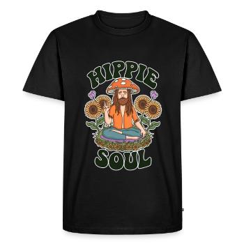 Âme hippie - T-shirt Premium bio Homme - noir - Devant - Nico (187cm)