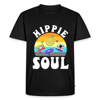 Âme hippie - T-shirt Premium bio Homme - noir - Devant - Nico (187cm)