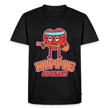Hippie dans l’âme - T-shirt Premium bio Homme - noir - Devant - Nico (187cm)