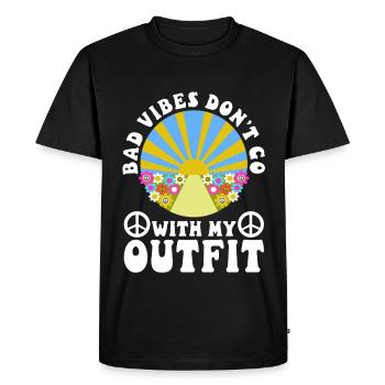 Bad vibes don't go with my outfit - Men's Premium Organic T-Shirt - black - Front - Nico (187cm)