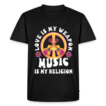Bad vibes don't go with my outfit - Men's Premium Organic T-Shirt - black - Front - Nico (187cm)