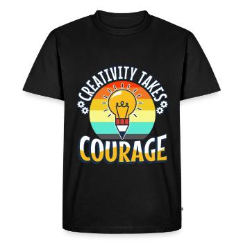 Creativity Takes Courage - Men's Premium Organic T-Shirt - black - Front - Nico (187cm)