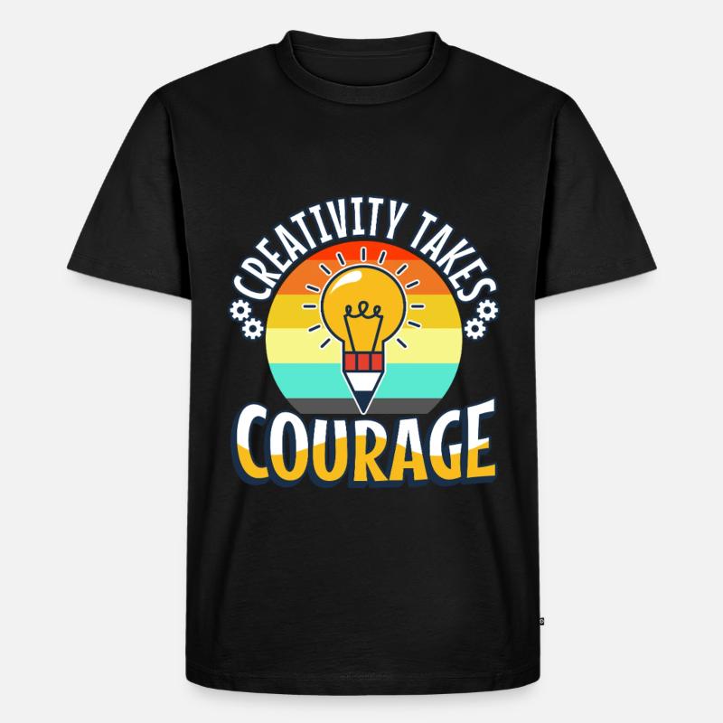 Creativity Takes Courage - Männer Premium Bio T-Shirt - Schwarz