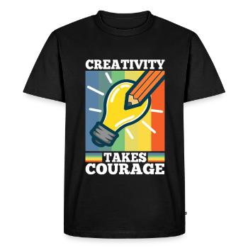 Creativity Takes Courage - Men's Premium Organic T-Shirt - black - Front - Nico (187cm)