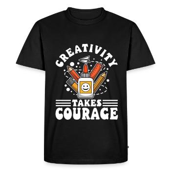 Creativity Takes Courage - Men's Premium Organic T-Shirt - black - Front - Nico (187cm)