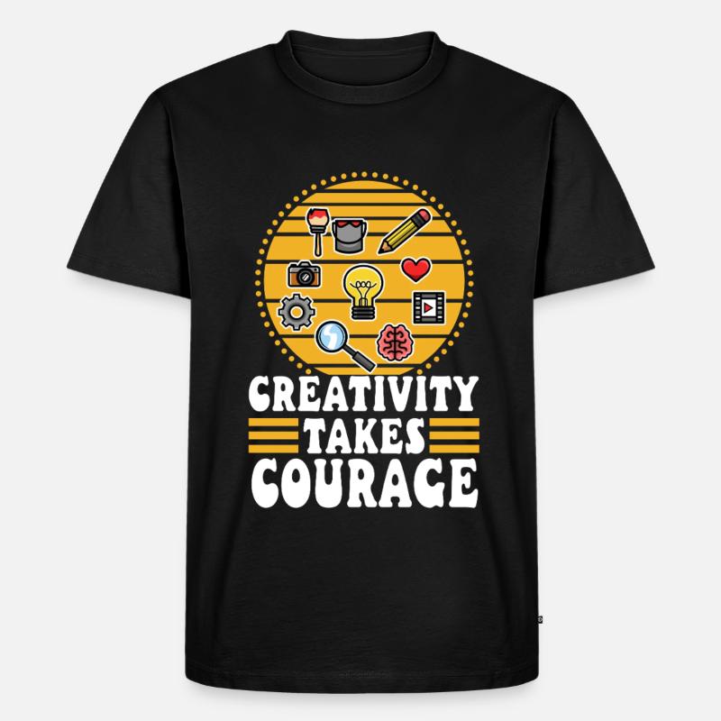 Creativity Takes Courage - Männer Premium Bio T-Shirt - Schwarz