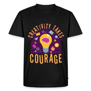La créativité demande du courage - T-shirt Premium bio Homme - noir - Devant - Nico (187cm)