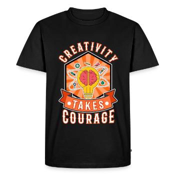 Creativity Takes Courage - Men's Premium Organic T-Shirt - black - Front - Nico (187cm)