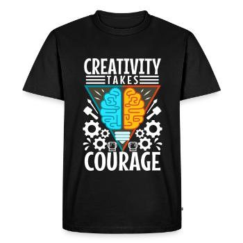 Creativity Takes Courage - Men's Premium Organic T-Shirt - black - Front - Nico (187cm)