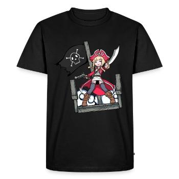 Capitaine de pirate - T-shirt Premium bio Homme - noir - Devant - Nico (187cm)