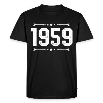 Vintage 1959 Vintage 66th Birthday 1959 - Men's Premium Organic T-Shirt - black - Front - Nico (187cm)