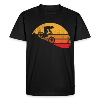 Mountain Bike Downhill Vintage - Männer Premium Bio T-Shirt - Schwarz - Vorne - Nico (187cm)