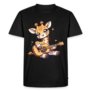 Giraffe Playing the guitar Giraffe Guitar Lullaby - Men's Premium Organic T-Shirt - black - Front - Nico (187cm)