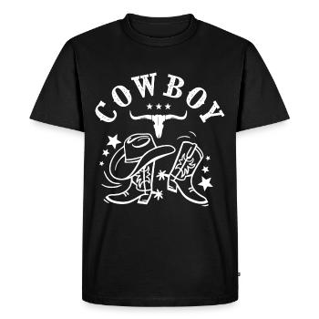 Cowboy country music dance country couple - Men's Premium Organic T-Shirt - black - Front - Nico (187cm)