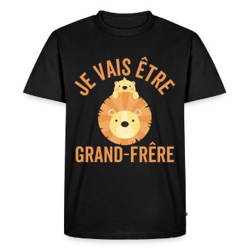 Je Vais Être Un Grand Frère Lion big brother - T-shirt Premium bio Homme - noir - Devant - Nico (187cm)