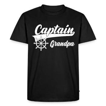Capitaine Grand-père volant grand-père cadeau - T-shirt Premium bio Homme - noir - Devant - Nico (187cm)