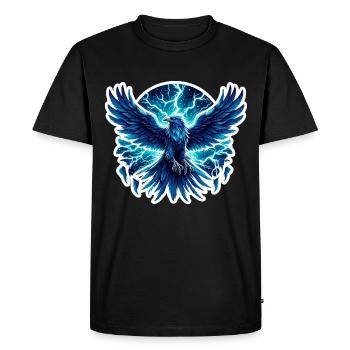 Corbeau Odin Viking Valhalla Tonnerre Éclair Nordique - T-shirt Premium bio Homme - noir - Devant - Nico (187cm)