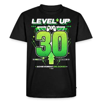 Niveau supérieur - 30 - Succès de jeu d’anniversaire - T-shirt Premium bio Homme - noir - Devant - Nico (187cm)
