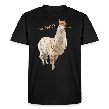 Lama - Men's Premium Organic T-Shirt - black - Front - Nico (187cm)