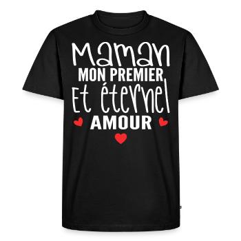 éternel amour cadeau maman - T-shirt Premium bio Homme - noir - Devant - Nico (187cm)