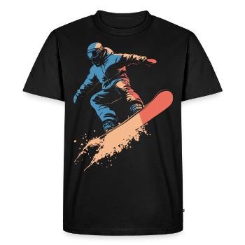 Snowboarder Snowboarding Jump Vintage - Men's Premium Organic T-Shirt - black - Front - Nico (187cm)