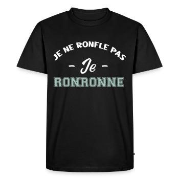 je ne ronfle pas je ronronne - T-shirt Premium bio Homme - noir - Devant - Nico (187cm)