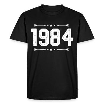 Millésime 1984 Millésime 41ème anniversaire 1984 - T-shirt Premium bio Homme - noir - Devant - Nico (187cm)