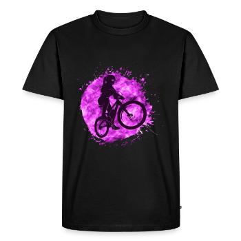 Cool Mountainbike Fille rose VTT vélo - T-shirt Premium bio Homme - noir - Devant - Nico (187cm)