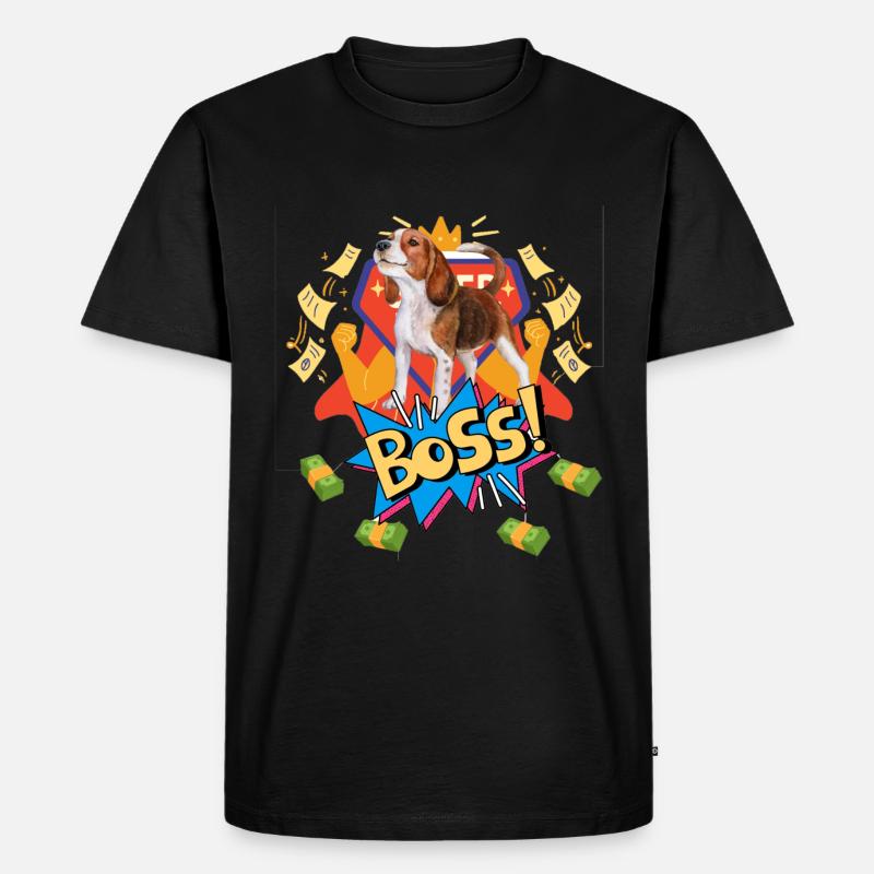 Beagle Boss - Männer Premium Bio T-Shirt - Schwarz