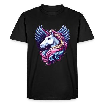 UNICORN FAIRY TALE PRINCESS CASTLE MAGIC CREATIVE - Men's Premium Organic T-Shirt - black - Front - Nico (187cm)
