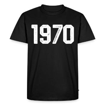 Années 1970 Vintage Né Millésime Années 1970 Anniversaire Années 1970 - T-shirt Premium bio Homme - noir - Devant - Nico (187cm)