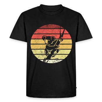 Retro Vintage Koala Bear Silhouette Marsupial - Men's Premium Organic T-Shirt - black - Front - Nico (187cm)