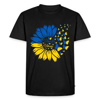 Paix pour l’Ukraine - T-shirt Premium bio Homme - noir - Devant - Nico (187cm)